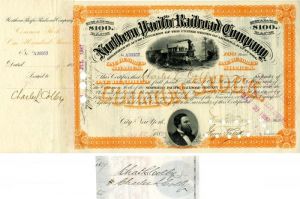 Northern Pacific Railroad Co. issued to and signed by Charles L. Colby