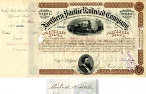 Northern Pacific Railroad Co. issued to and signed by Richard B. Mellon - Autograph Stock Certificate
