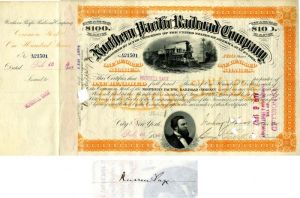 Northern Pacific Railroad Co. issued to and signed by Russell Sage