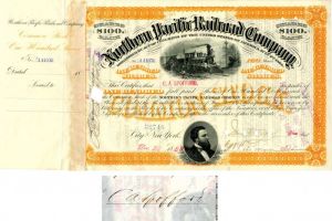 Northern Pacific Railroad Co. issued to and signed by C.A. Spofford