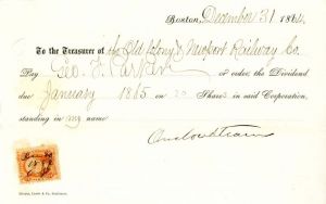 Payment of Dividends signed by Onslow Stearns