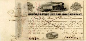 Buffalo and State Line Rail Road Co. Issued to James S. Wadsworth