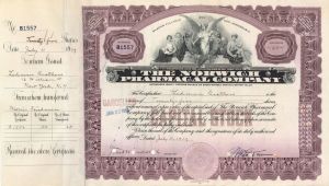 Norwich Pharmacal Co. issued to Lehman Brothers - 1929 dated Stock Certificate