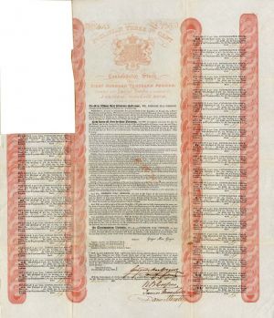 Poyaisian Bond signed by Gregor Mac Gregor - Fraudulent £250 Bond - Great History