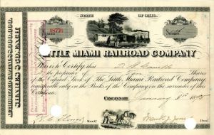 Little Miami Railroad Co. issued to D.B. Gamble - Stock Certificate