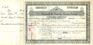 Mohawk and Malone Railway Co. signed by Chauncey M. Depew - Stock Certificate