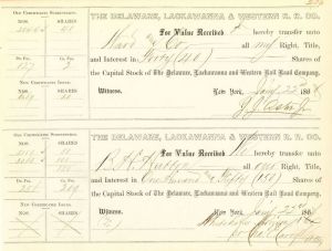 Delaware, Lackawanna and Western R.R. Co. signed by J.J. Astor Jr. - Stock Certificate