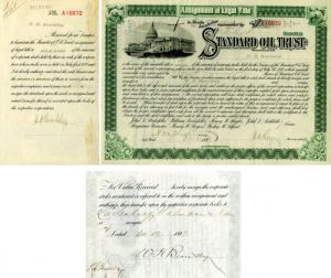 Standard Oil Trust issued to and signed by W.H. Beardsley - Stock Certificate