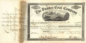 Dundee Coal Co. Issued to Washington Lee Jr. - Stock Certificate