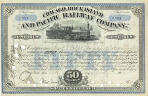 Chicago, Rock Island and Pacific Railway Co. Issued to Samuel P. Colt - Autograph