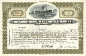 International Mercantile Marine Co. Issued to Noel Coward - Stock Certificate - Titanic History