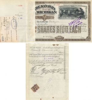 Kanawha and Michigan Railway Co. Transferred to William K. Vanderbilt, Jr. - Stock Certificate