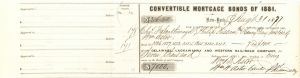 Delaware, Lackawanna and Western Rail-Road Co. Signed by Wm. B. Astor and Wm. W. Astor - Autographed Stocks and Bonds