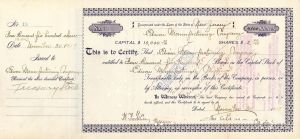  Edison Manufacturing Co. signed by Thos. A. Edison - Autograph Stock Certificate