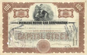 Peerless Motor Car Corp. issued to J. S. Bache and Co. - 1926 or 1927 dated Stock Certificate