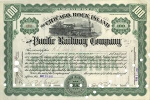 Chicago, Rock Island and Pacific Railway Co. Issued to R.L. Day and Co. - 1915 dated Stock Certificate