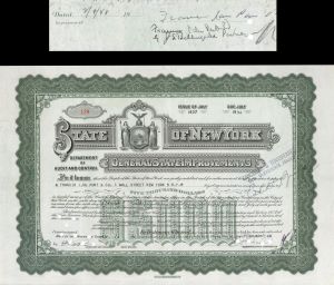 State of New York Issued to Francis I. DuPont - 1948 dated $5,000 Bond