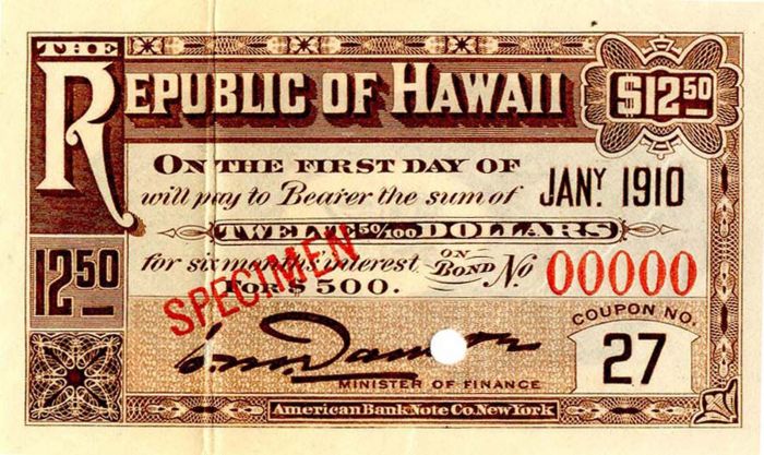 Republic of Hawaii - $12.50