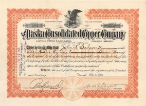 Alaska Consolidated Copper Co. - Stock Certificate