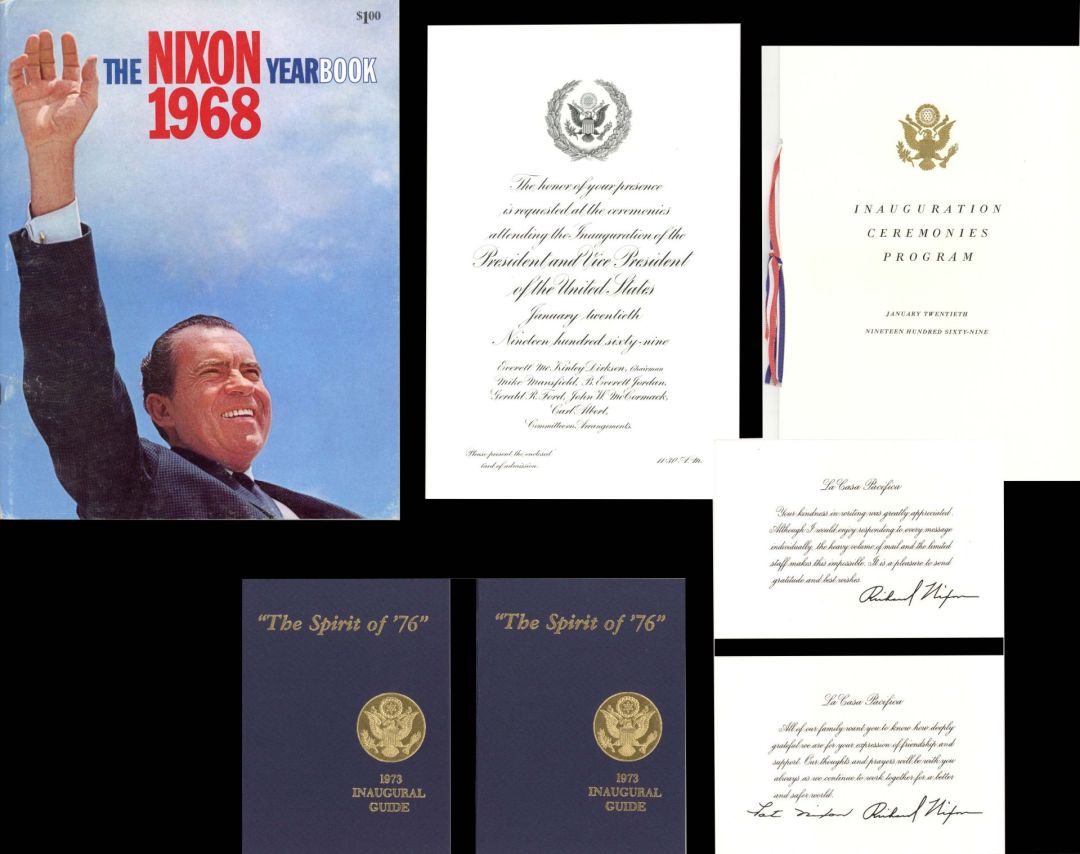Nixon Collection of 6 Items - 1968, 1969 and 1973 dated Americana