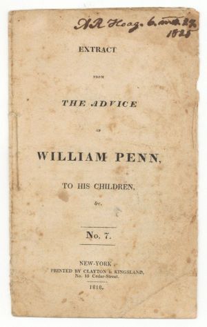 Extract from the Advice of William Penn to his children - Americana