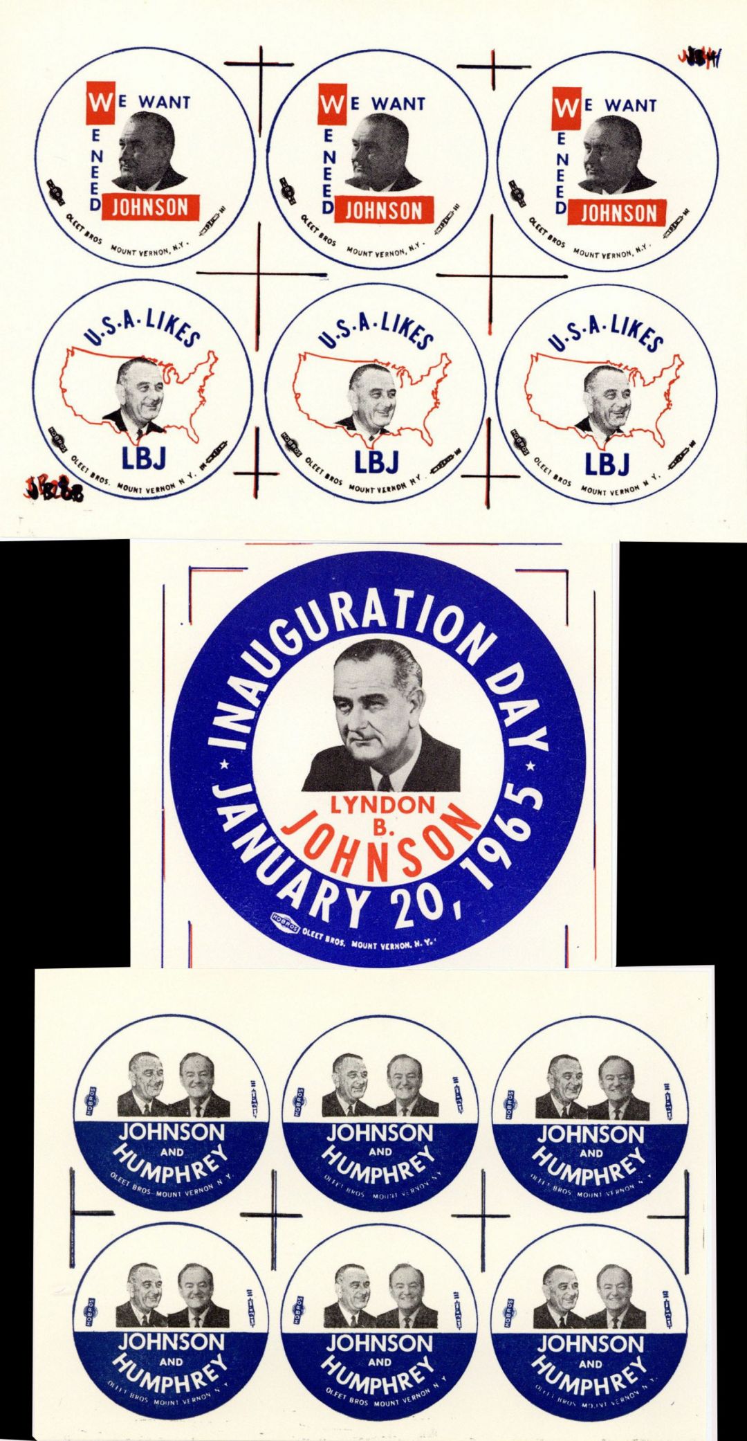 Lyndon Johnson Button Prints