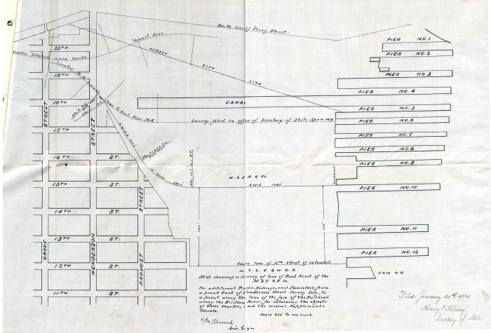 Map of The Morris and Essex Railroad