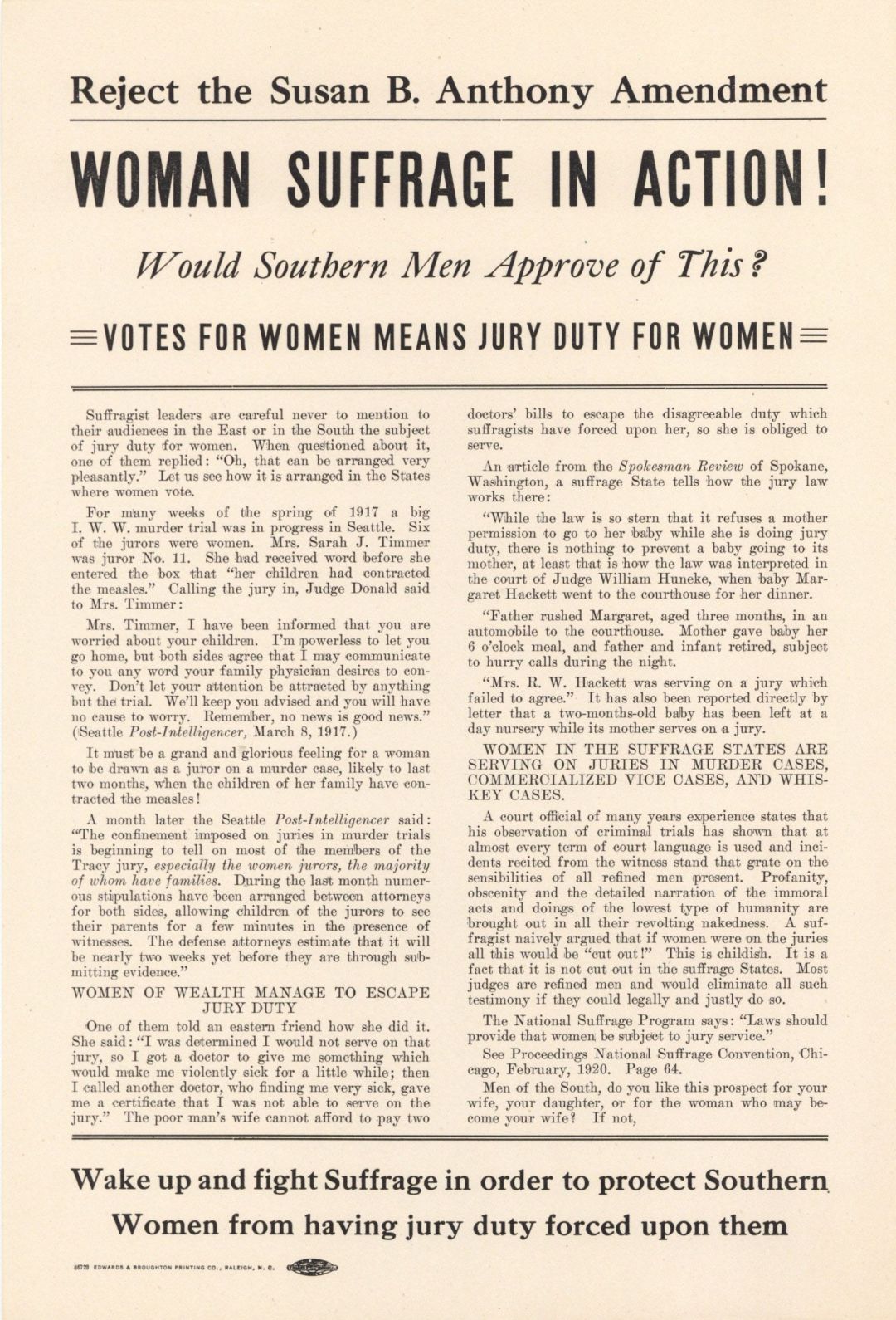 Woman Suffrage in Action! - 1920 dated Americana
