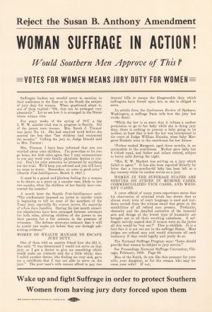 Woman Suffrage in Action! - 1920 dated Broadside - Americana