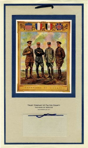 Champions of Liberty Salesmans Sample Calendar - Depicts Pershing, Foch, Diaz and Haig