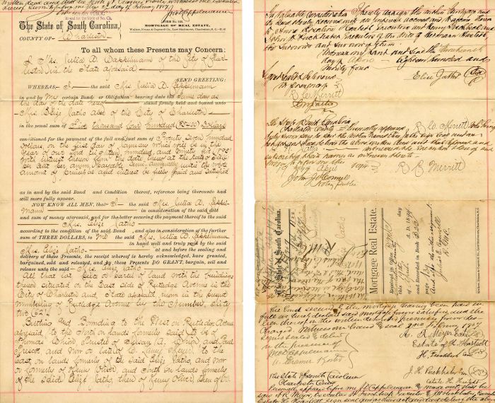 State of South Carolina Document dated 1894 - Americana