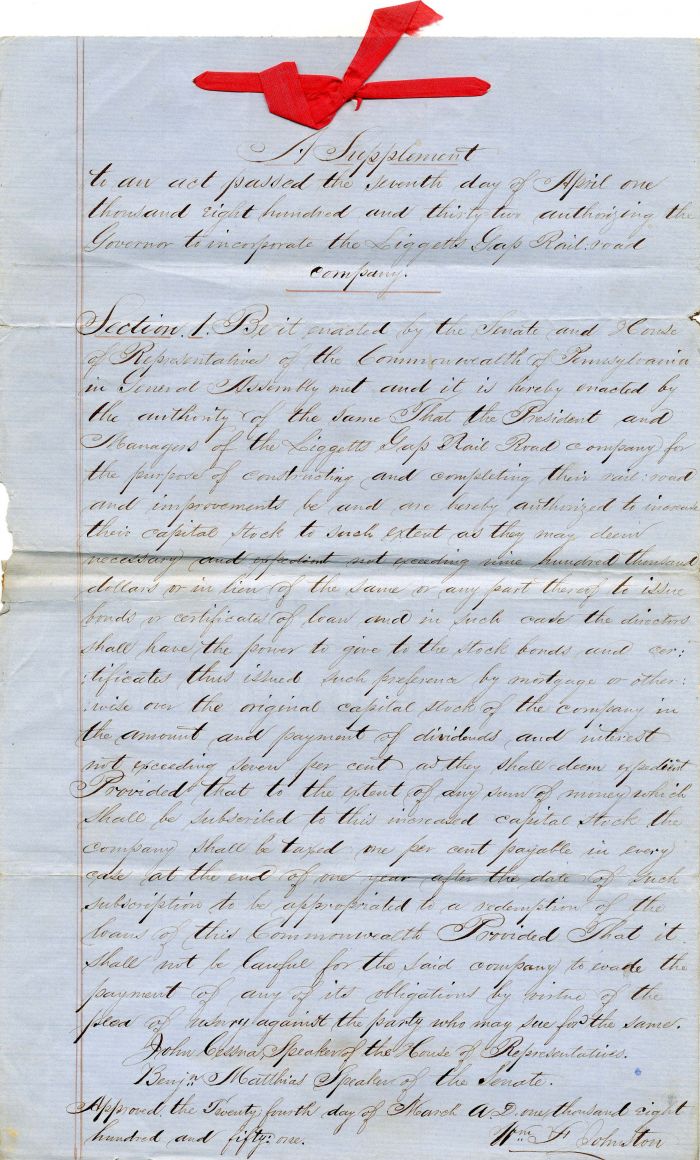 Act Supplement of 1851