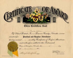 Certificate of Award