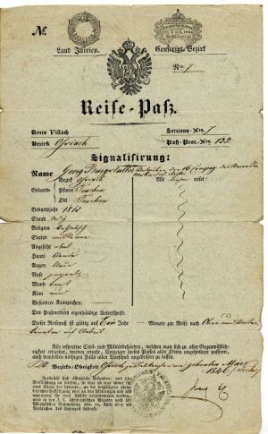 Passport of Austrian Soldier