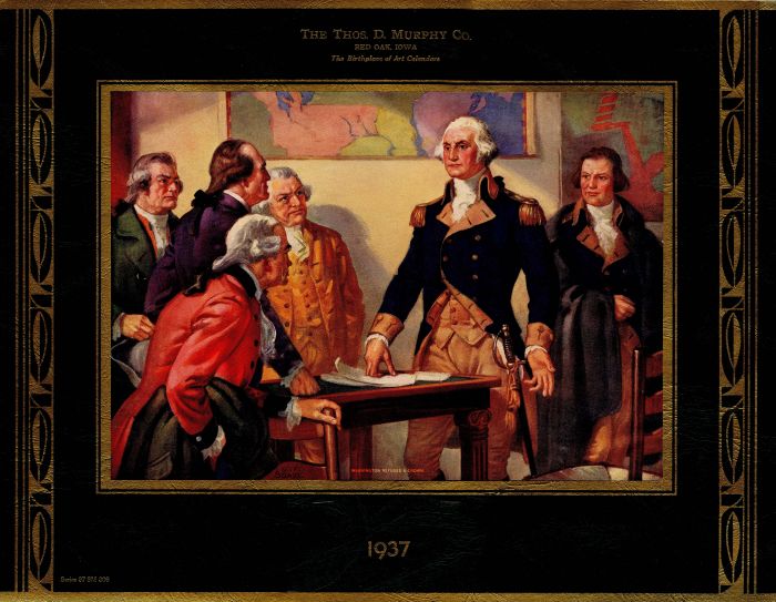 Sample Ad Calendar with George Washington