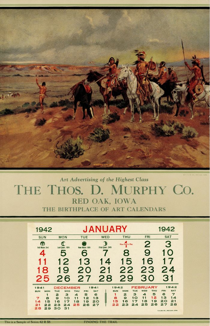 Sample Ad Calendar for Thos. D. Murphy Co. - Salesman Sample Calendar