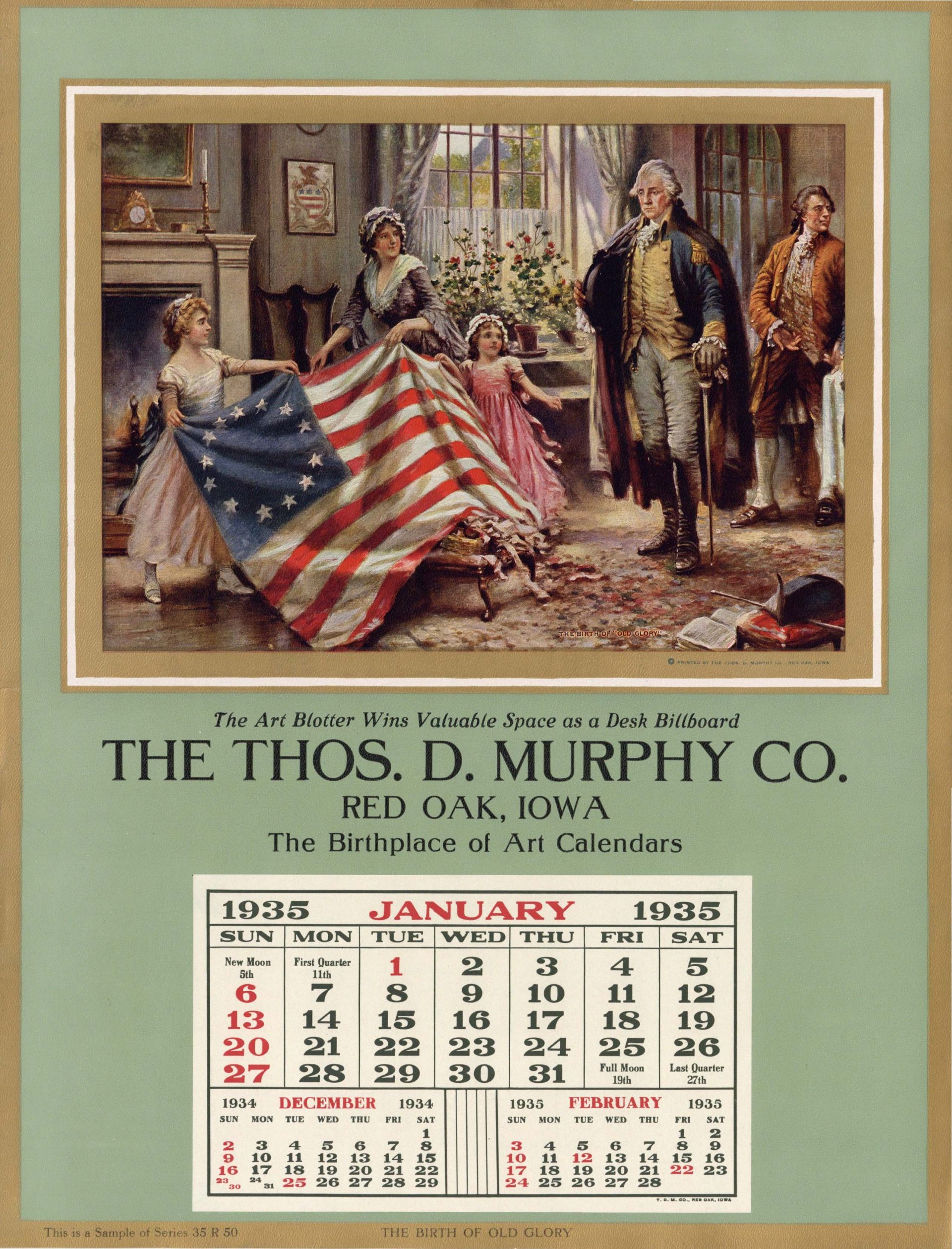 Sample Ad Calendar for Thos. D. Murphy Co.