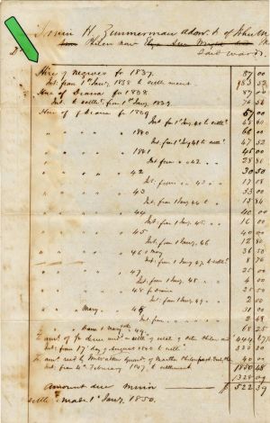 1837-1850 - Alabama Slavery Document - Hire of Negroes
