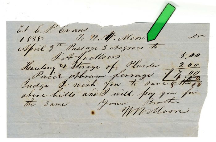 1838 - Slavery Document