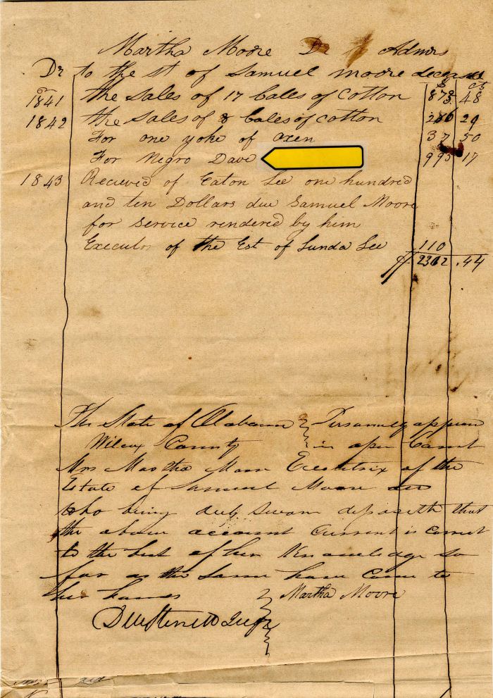 1841-43 - Slavery Document