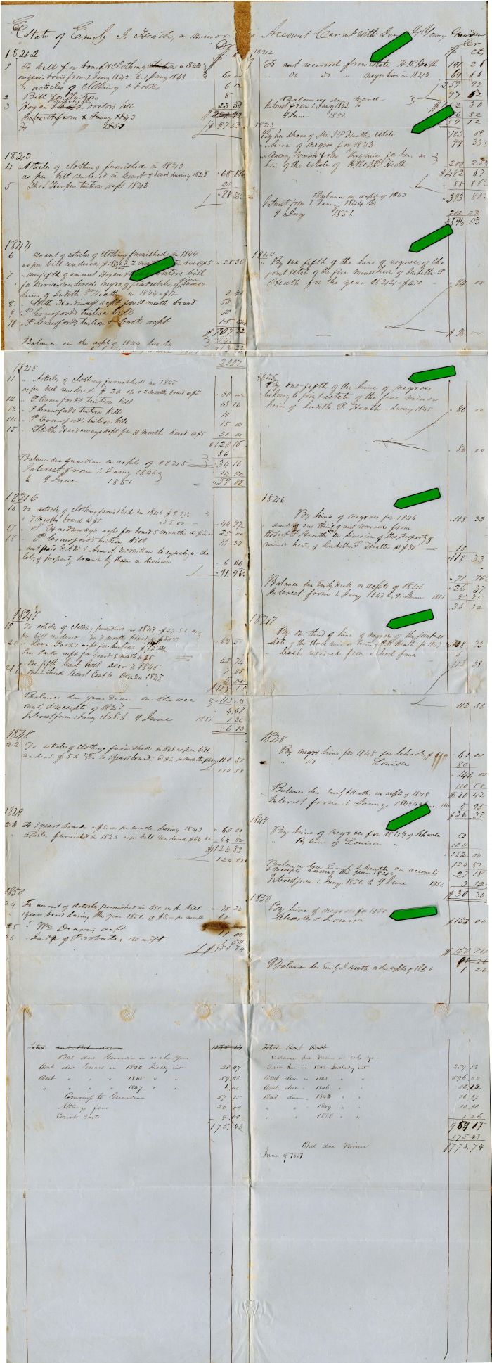 1842-51 - Slavery Document