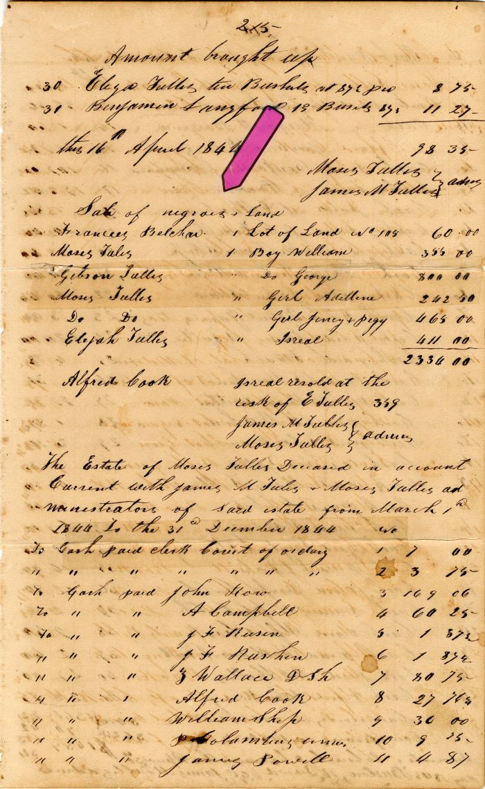 1844 - Slavery Document