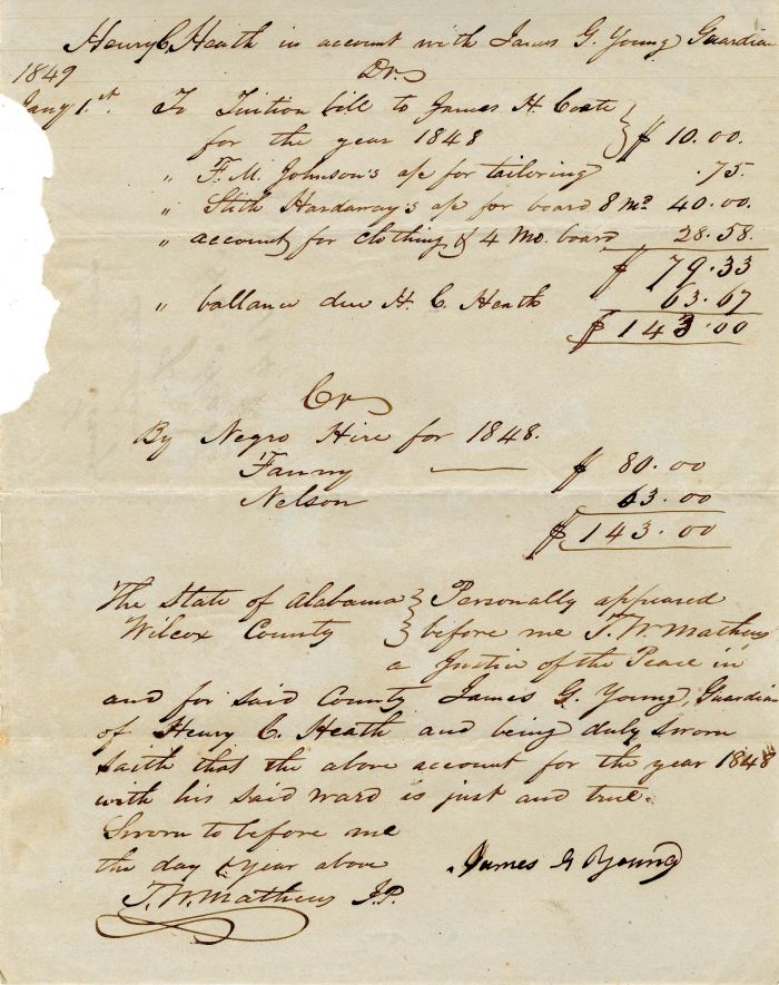 1849 - Slavery Document