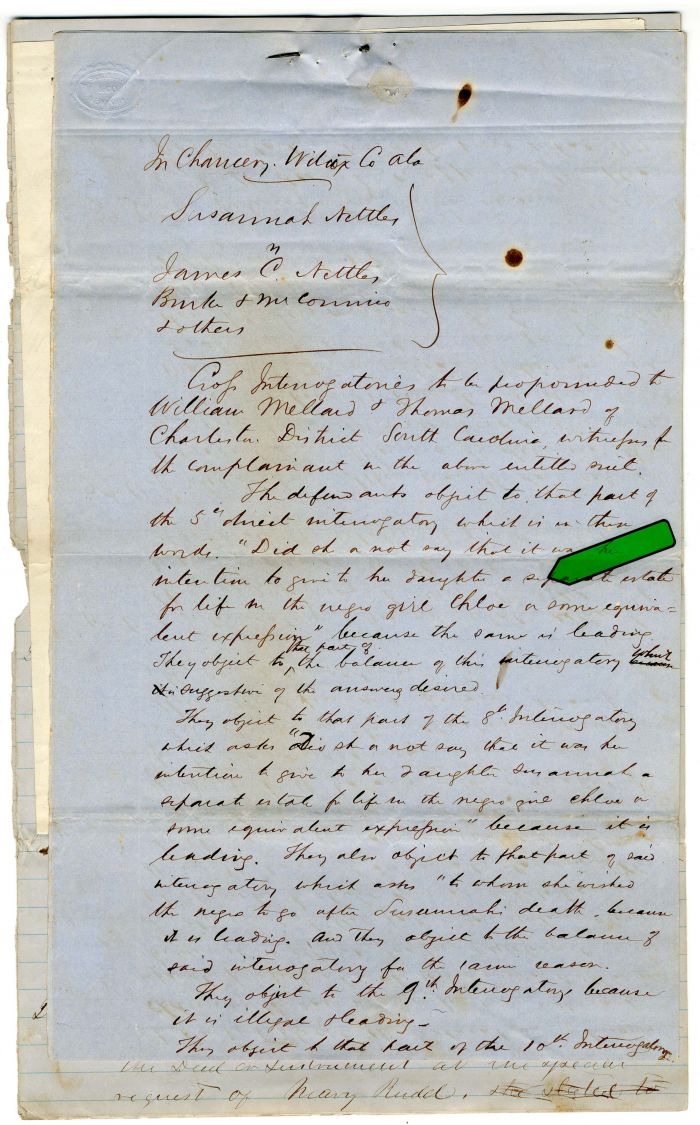 1857 - Slavery Document