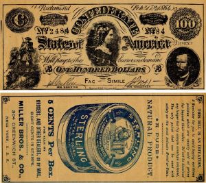 Ad Note - Miller Brothers - Sterling Metal Polish - Confederate States of America