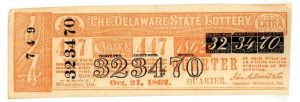 1862 Lottery Ticket - Wilmington Delaware - Civil War Dated - Americana