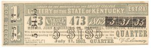 1863 dated Lottery Ticket - Covington, Kentucky - Americana