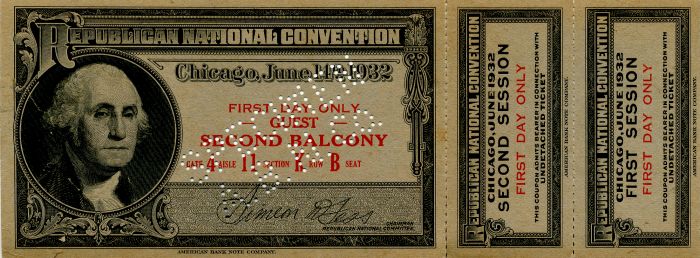 Ticket for 1932 Republican National Convention - Americana