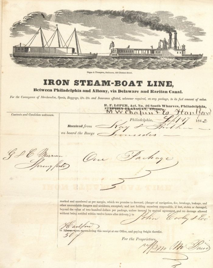 Iron Steam-Boat Line - Americana