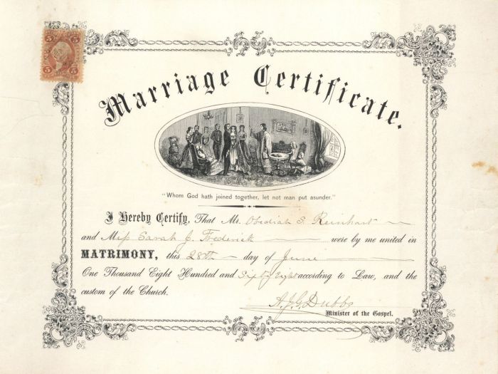 Marriage Certificate - Americana